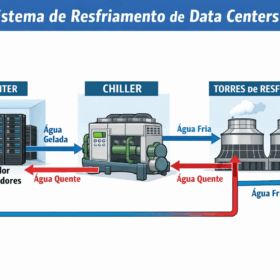 Sistema de resfriamento de data centers utilizando torres de resfriamento industriais